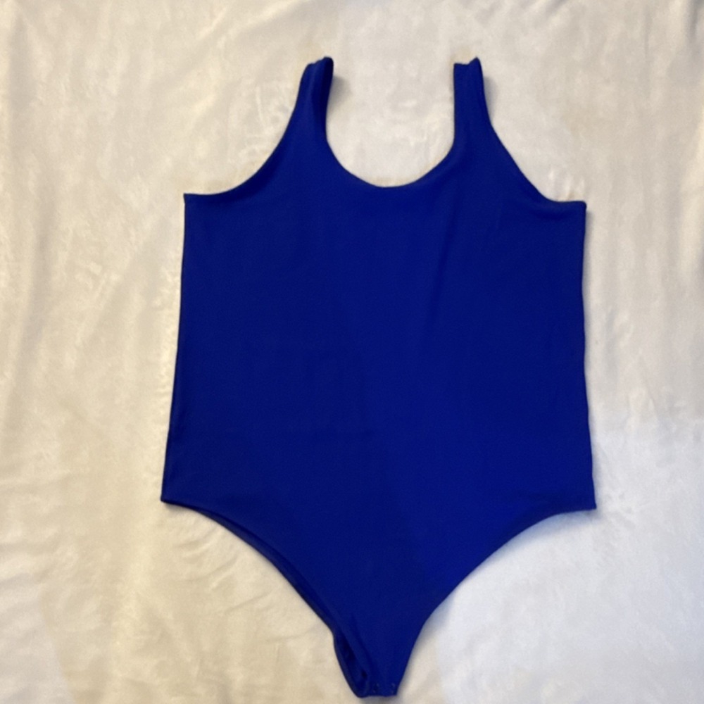 Torrid Blue One Piece Bodysuit Plus Size 20 Snap Accents Stretch Solid
